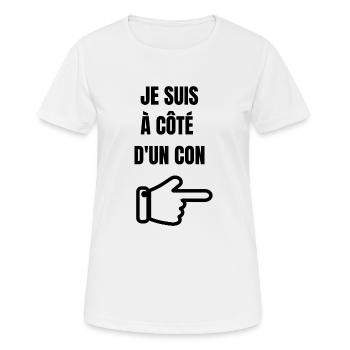 Ich bin neben einem Idioten - Frauen T-Shirt atmungsaktiv - Weiß - Vorne - AI Model Female 172 dark (172cm)