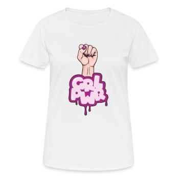 girl power women - Frauen T-Shirt atmungsaktiv - Weiß - Vorne - AI Model Female 172 dark (172cm)