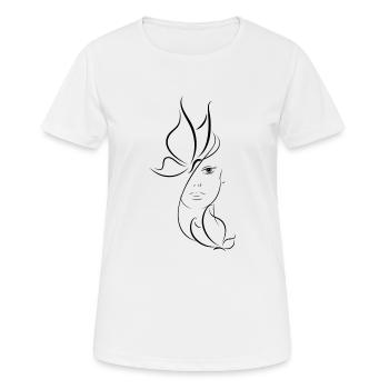 Âme papillon - T-shirt respirant Femme - blanc - Devant - AI Model Female 172 dark (172cm)