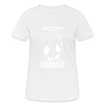 Frieden Katze Stubentiger Geschenk - Frauen T-Shirt atmungsaktiv - Weiß - Vorne - AI Model Female 172 dark (172cm)
