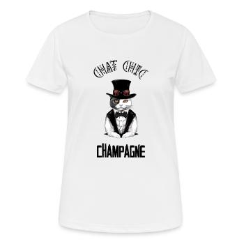 Chat chic - T-shirt respirant Femme - blanc - Devant - AI Model Female 172 dark (172cm)