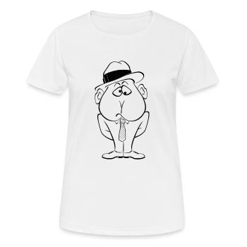 Homme au chapeau - T-shirt respirant Femme - blanc - Devant - AI Model Female 172 dark (172cm)