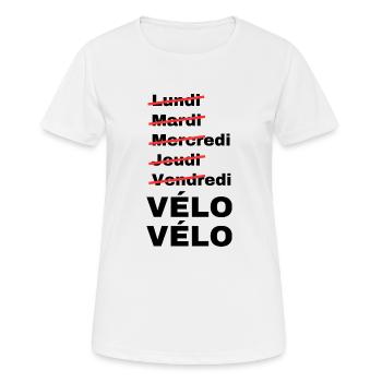 week-end vélo - T-shirt respirant Femme - blanc - Devant - AI Model Female 172 dark (172cm)