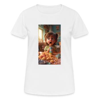 Petite fille du déjeuner - T-shirt respirant Femme - blanc - Devant - AI Model Female 172 dark (172cm)