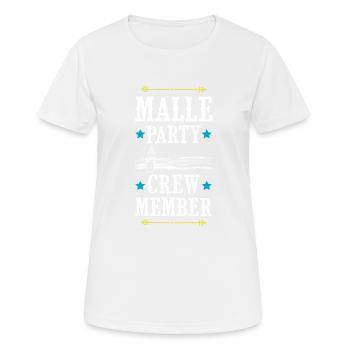 Malle Party Crew - Frauen T-Shirt atmungsaktiv - Weiß - Vorne - AI Model Female 172 dark (172cm)