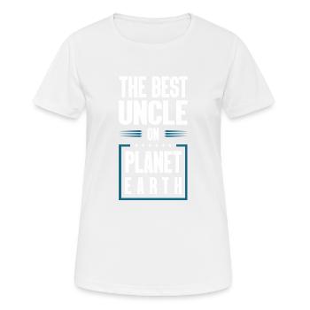 Le meilleur oncle dit - T-shirt respirant Femme - blanc - Devant - AI Model Female 172 dark (172cm)