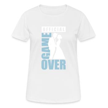 Jeu de couple de mariage sur le couple de mariage Jga - T-shirt respirant Femme - blanc - Devant - AI Model Female 172 dark (172cm)