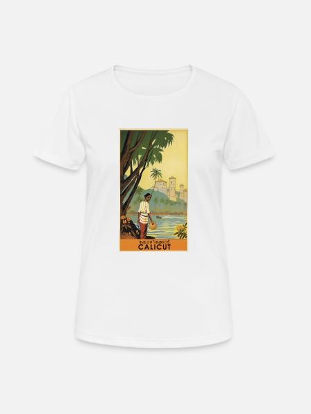 Classic vintage poster of Calicut - Women's Breathable T-Shirt - white
