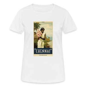 Affiche Vintage classique de Chennai - T-shirt respirant Femme - blanc - Devant - AI Model Female 172 dark (172cm)