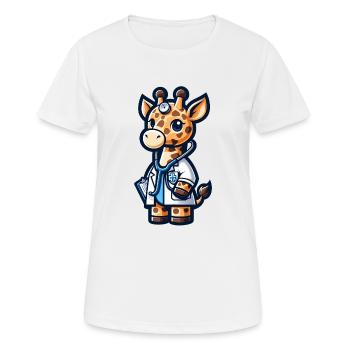 Cute Giraffe Doctor - Frauen T-Shirt atmungsaktiv - Weiß - Vorne - AI Model Female 172 dark (172cm)