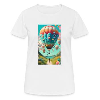 Ballon-Ballon - Frauen T-Shirt atmungsaktiv - Weiß - Vorne - AI Model Female 172 dark (172cm)
