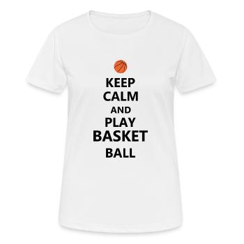 Basketball - Frauen T-Shirt atmungsaktiv - Weiß - Vorne - AI Model Female 172 dark (172cm)