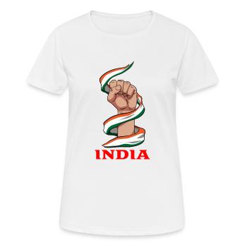 Indien Inder Hindu Stolz Flagge Land I Geschenk - Frauen T-Shirt atmungsaktiv - Weiß - Vorne - AI Model Female 172 dark (172cm)