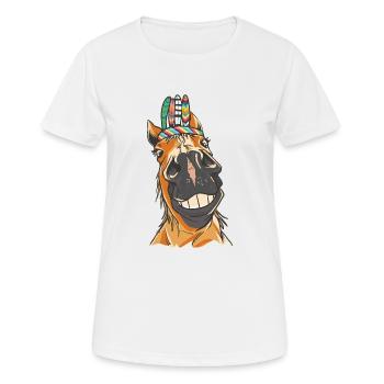 Wilder Westen Westernpferd Pferde Pferd Gaul Ross - Frauen T-Shirt atmungsaktiv - Weiß - Vorne - AI Model Female 172 dark (172cm)