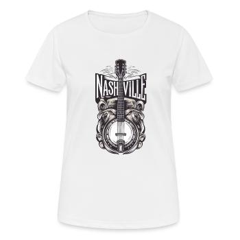 Banjo Gitarre Bluegrass Musik Nashville - Frauen T-Shirt atmungsaktiv - Weiß - Vorne - AI Model Female 172 dark (172cm)