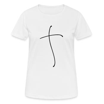 Plain Cross Line - Women's Breathable T-Shirt - white - Front - AI Model Female 172 dark (172cm)
