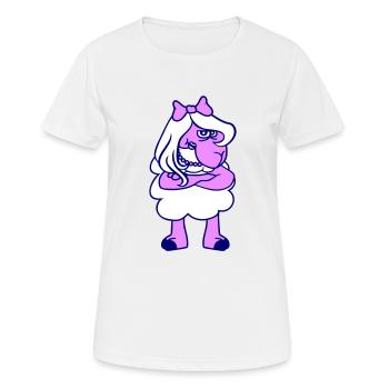 mouton offensé fille femme bras croisés - T-shirt respirant Femme - blanc - Devant - AI Model Female 172 dark (172cm)