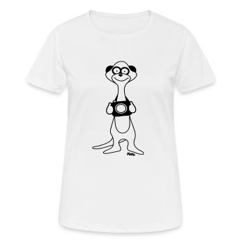 Egon Meerkat - Women's Breathable T-Shirt - white - Front - AI Model Female 172 dark (172cm)