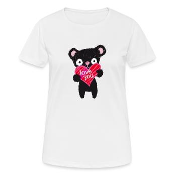 Love Bear - Women's Breathable T-Shirt - white - Front - AI Model Female 172 dark (172cm)