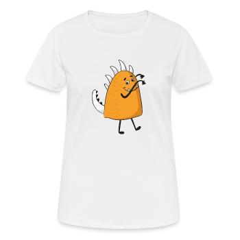 Lustig Dino Spuk Monster Halloween Horror Geschenk - Frauen T-Shirt atmungsaktiv - Weiß - Vorne - AI Model Female 172 dark (172cm)