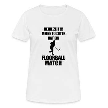 Floorball - Frauen T-Shirt atmungsaktiv - Weiß - Vorne - AI Model Female 172 dark (172cm)