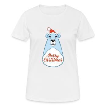 Ours de Noël - T-shirt respirant Femme - blanc - Devant - AI Model Female 172 dark (172cm)