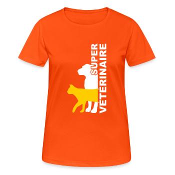 Veterinärhemd • Super • Veterinärgeschenk - Frauen T-Shirt atmungsaktiv - Neonorange - Vorne - AI Model Female 172 dark (172cm)