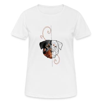 Rottweiler - Double face - T-shirt respirant Femme - blanc - Devant - AI Model Female 172 dark (172cm)