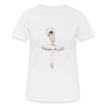 Ballettänzerin - Frauen T-Shirt atmungsaktiv - Weiß - Vorne - AI Model Female 172 dark (172cm)