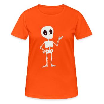 skeleton - Women's Breathable T-Shirt - neon orange - Front - AI Model Female 172 dark (172cm)
