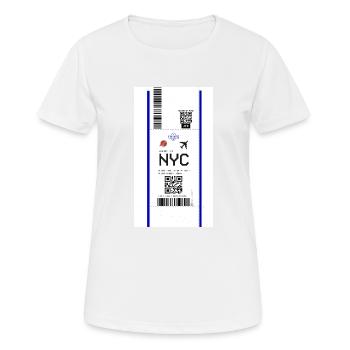 NYC New York Boarding Pass Air Flight Ticket Phone - Frauen T-Shirt atmungsaktiv - Weiß - Vorne - AI Model Female 172 dark (172cm)