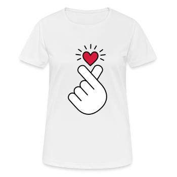 K pop heart, korea, k pop, music, symbol, hand, pop - Women's Breathable T-Shirt - white - Front - AI Model Female 172 dark (172cm)