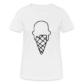Emoji Eiscreme Skizze Eis Sticker - Frauen T-Shirt atmungsaktiv - Weiß - Vorne - AI Model Female 172 dark (172cm)