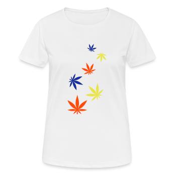 Hemp Leaf Icon - Women's Breathable T-Shirt - white - Front - AI Model Female 172 dark (172cm)