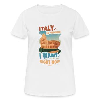 Italy - Women's Breathable T-Shirt - white - Front - AI Model Female 172 dark (172cm)