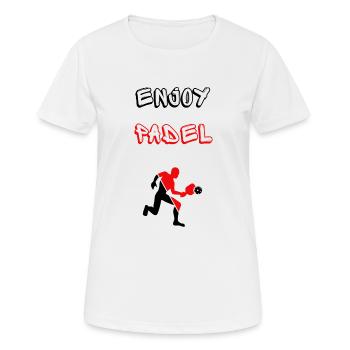 Enjoy Padel - T-shirt respirant Femme - blanc - Devant - AI Model Female 172 dark (172cm)