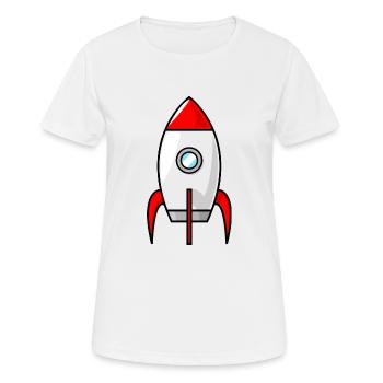 navette spatiale fusée fusée ufo lune vaisseau spatial - T-shirt respirant Femme - blanc - Devant - AI Model Female 172 dark (172cm)
