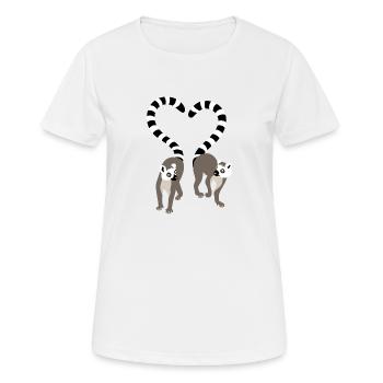 lemur love collection - T-shirt respirant Femme - blanc - Devant - AI Model Female 172 dark (172cm)