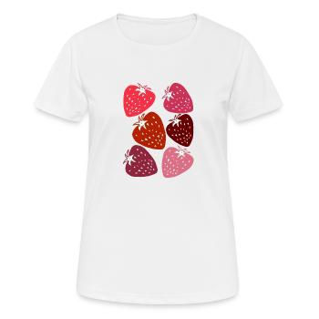 strawberries - Frauen T-Shirt atmungsaktiv - Weiß - Vorne - AI Model Female 172 dark (172cm)
