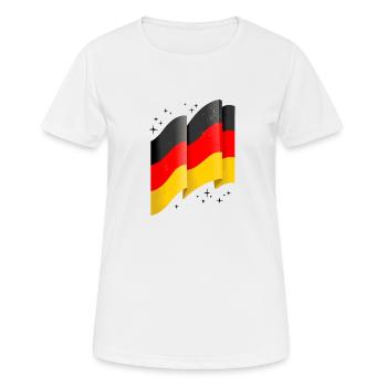 Deutschland Flagge Deutsche Fahne Used Look Heimat - Frauen T-Shirt atmungsaktiv - Weiß - Vorne - AI Model Female 172 dark (172cm)