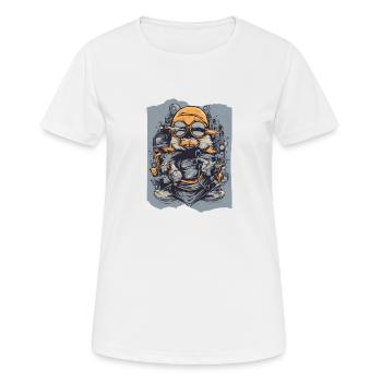 Skywise Whiskers Aviator Animal Orange Grey Cute - Women's Breathable T-Shirt - white - Front - AI Model Female 172 dark (172cm)