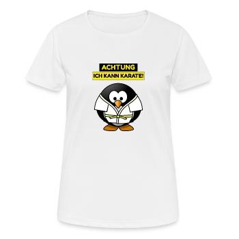 Achtung - ich kann Karate! - Frauen T-Shirt atmungsaktiv - Weiß - Vorne - AI Model Female 172 dark (172cm)