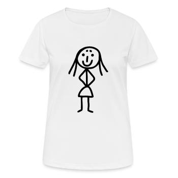Funny stick figure woman - Women's Breathable T-Shirt - white - Front - AI Model Female 172 dark (172cm)