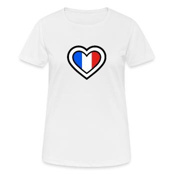 France Sport Équipes Cœur - T-shirt respirant Femme - blanc - Devant - AI Model Female 172 dark (172cm)