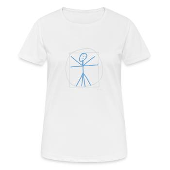 Da Vinci le personnage en bâtons, tableau célèbre image - T-shirt respirant Femme - blanc - Devant - AI Model Female 172 dark (172cm)