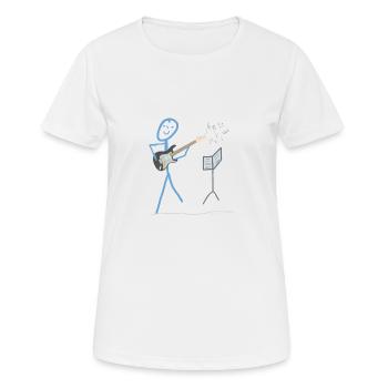 E Guitar Stick Figure Bass Music Rock - T-shirt respirant Femme - blanc - Devant - AI Model Female 172 dark (172cm)