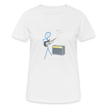 Power Guitar Stick Figure Music Amplifier Sound - Women's Breathable T-Shirt - white - Front - AI Model Female 172 dark (172cm)