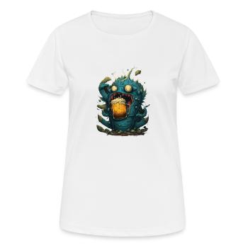 Monstre gourmand de la bière - T-shirt respirant Femme - blanc - Devant - AI Model Female 172 dark (172cm)