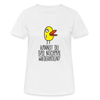 Wiederholen? - Frauen T-Shirt atmungsaktiv - Weiß - Vorne - AI Model Female 172 dark (172cm)