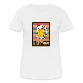 J'aime la bière depuis 1994 - T-shirt respirant Femme - blanc - Devant - AI Model Female 172 dark (172cm)